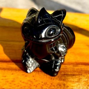 Polished Black Obsidian Hand Carved Toothless 🖤
